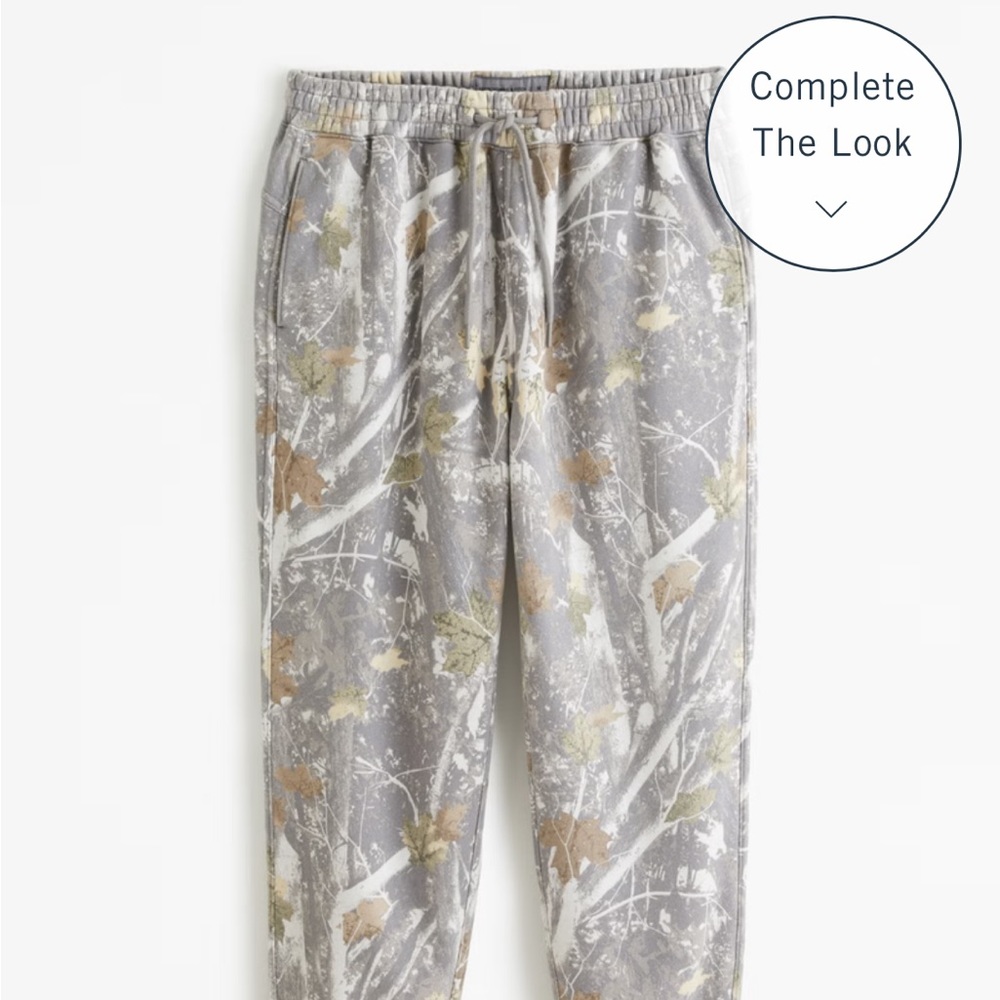 Abercrombie light grey camo essential sweatpants